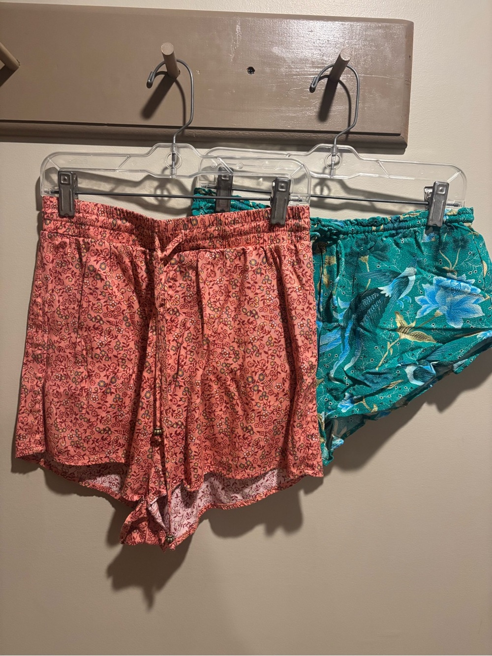 Arnhem Coral Floral & Teal Bird-Print Athletic Shorts Duo